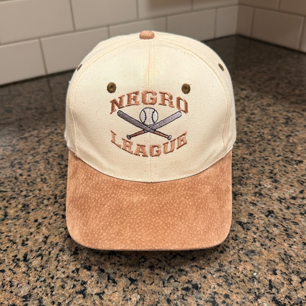 Negro League Baseball Hat KC Caps Adjustable Cream Brown Mens Strapback